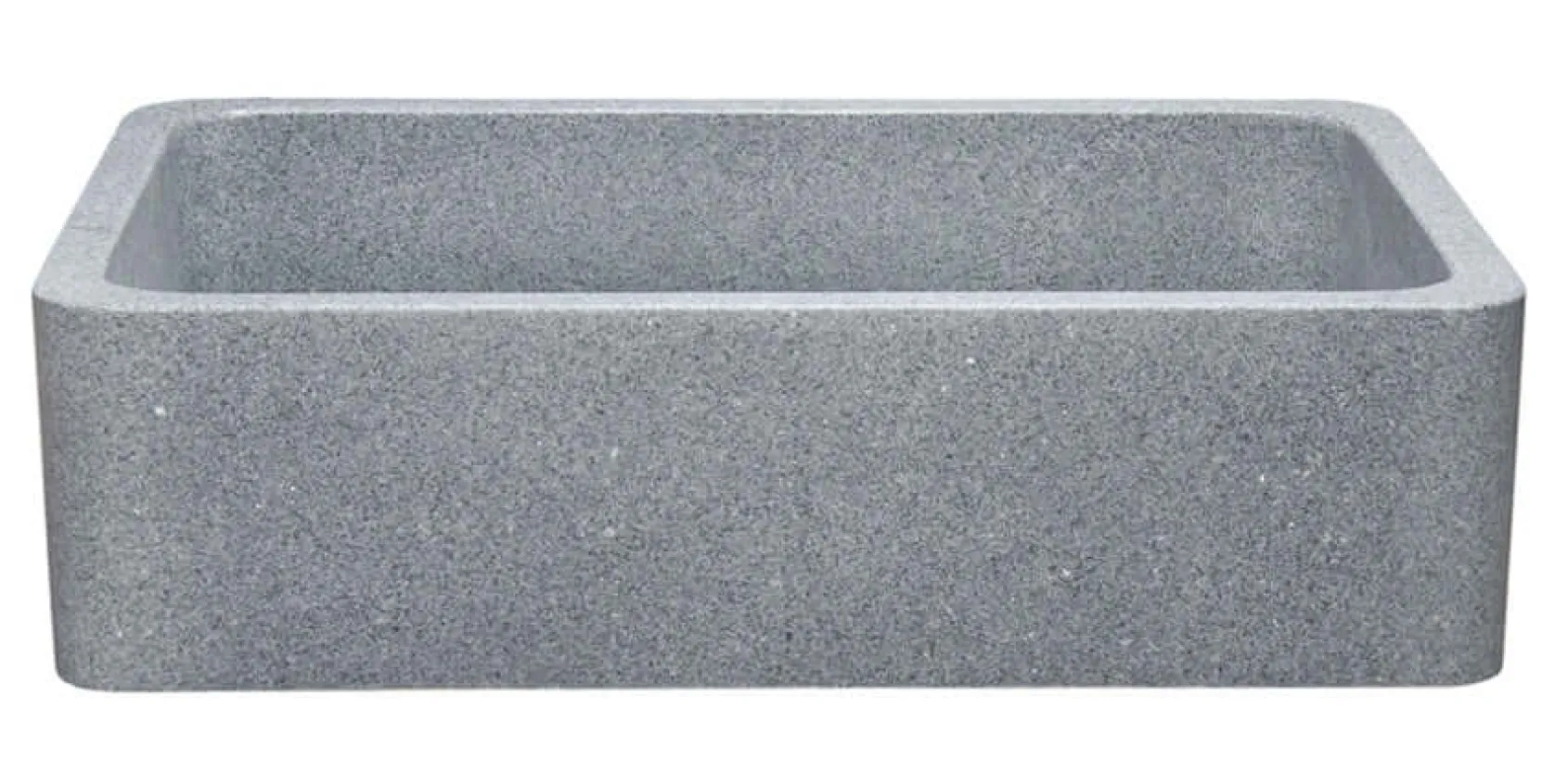 42" Stone Farmhouse Kitchen Sink, Smooth Reversible Apron Front, Mercury Granite, Gray, KF422010SB-NLP-M