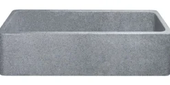 48" Stone Farmhouse Kitchen Sink, Smooth Reversible Apron Front, Mercury Granite, Gray, KF482210SB-NLP-M