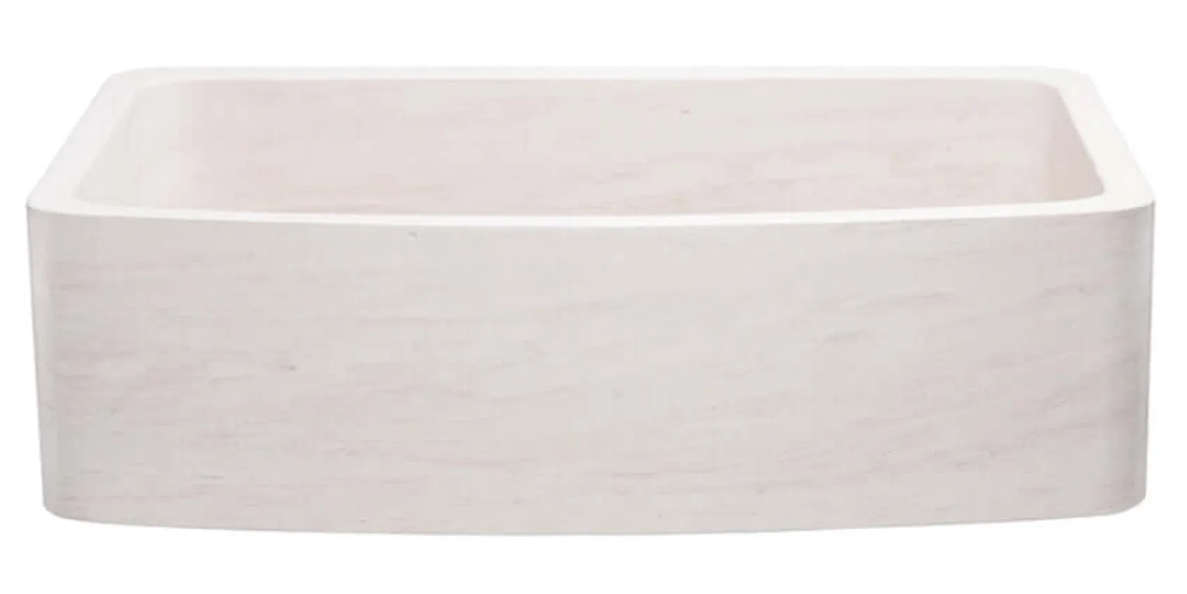 36" Stone Farmhouse Kitchen Sink, Smooth Reversible Curved Apron Front, Crema Lyon Limestone, Beige, KFCF362210SB-NLP-CL