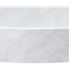 30" Stone Farmhouse Kitchen Sink, Curved Reversible Apron Front, Carrara Marble, White, KFCF302210SB-NLP-CW