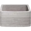 17" Stone Farmhouse Kitchen Sink, Curved Reversible Apron Front, Stratus Marble, Gray, KFCF171810-STDM