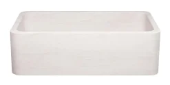 33" Stone Farmhouse Kitchen Sink, Smooth Reversible Apron Front, Crema Lyon Limestone, Beige, KF332010SB-NLP-CL