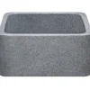 17" Stone Farmhouse Kitchen Sink, Smooth Reversible Apron Front, Mercury Granite, Gray, KF171710-M
