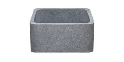 17" Stone Farmhouse Kitchen Sink, Smooth Reversible Apron Front, Mercury Granite, Gray, KF171710-M