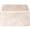 17" Stone Farmhouse Kitchen Sink, Smooth Reversible Apron Front, Roma Travertine, Beige, KF171710-RT