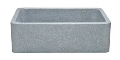 30" Stone Farmhouse Kitchen Sink, Smooth Reversible Apron Front, Mercury Granite, Gray, KF302010SB-NLP-M