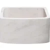 17" Stone Farmhouse Kitchen Sink, Curved Reversible Apron Front, Crema Lyon Limestone, Beige, KFCF171810-CL