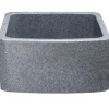 17" Stone Farmhouse Kitchen Sink, Curved Reversible Apron Front, Mercury Granite, Gray, KFCF171810-M