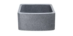 17" Stone Farmhouse Kitchen Sink, Curved Reversible Apron Front, Mercury Granite, Gray, KFCF171810-M