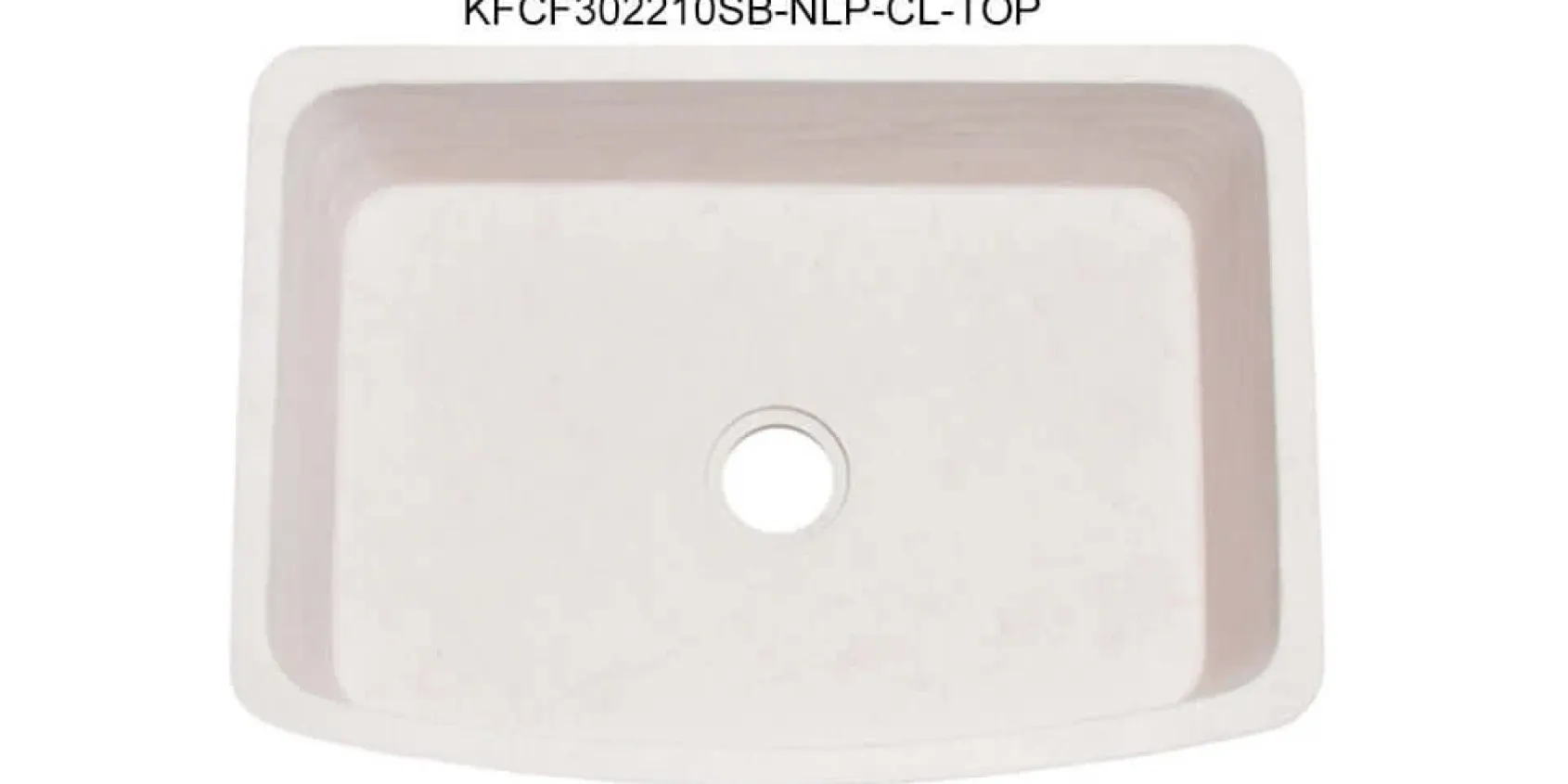 30" Stone Farmhouse Kitchen Sink, Smooth Reversible Curved Apron Front, Crema Lyon Limestone, Beige, KFCF302210SB-NLP-CL