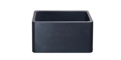 17" Stone Farmhouse Kitchen Sink, Smooth Reversible Apron Front, Black Lava, Black, KF171710-BL