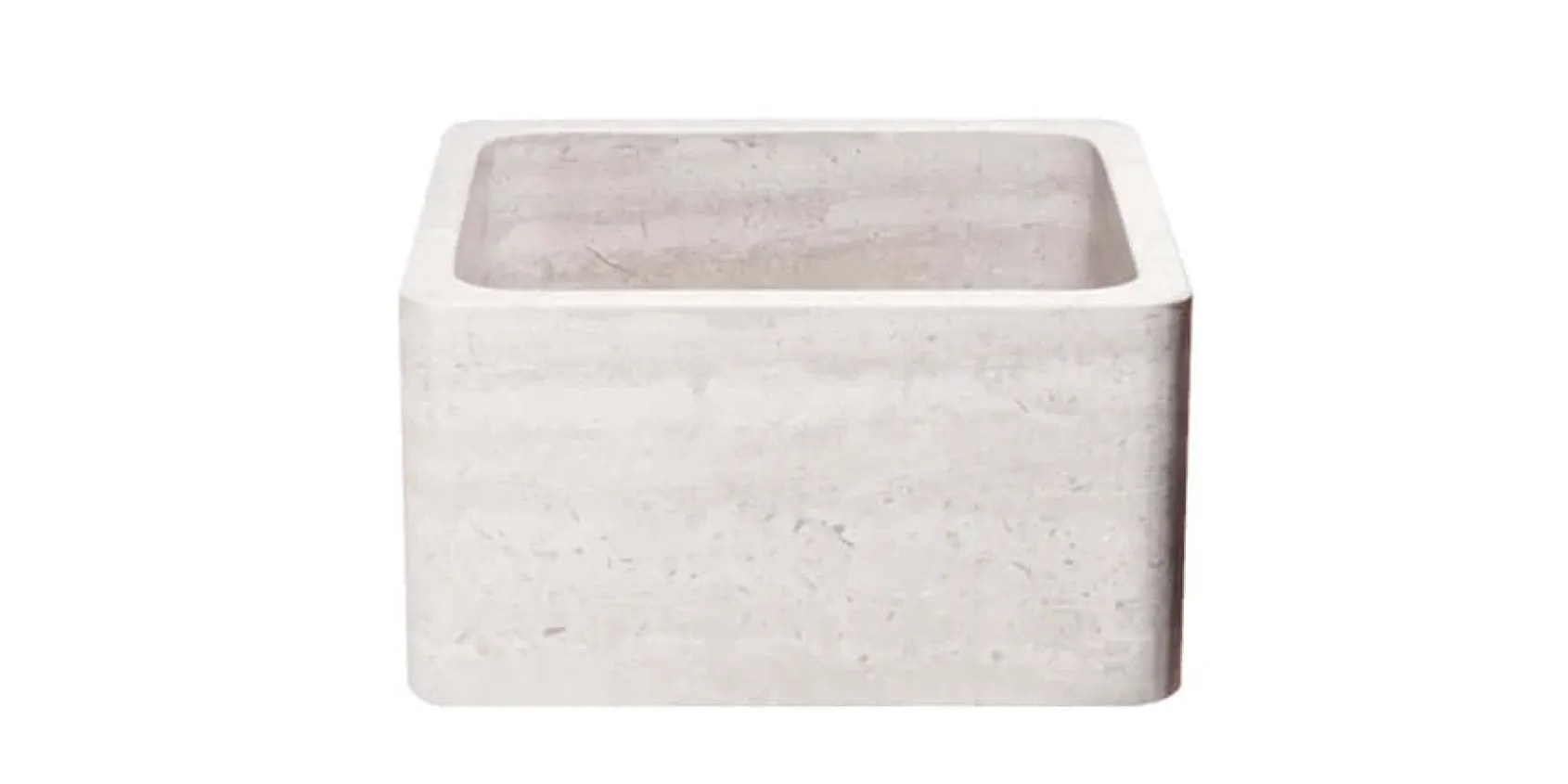 17" Stratus Marble Stone Farmhouse Kitchen Sink, Reversible, Single Bowl, KF171710-STLM