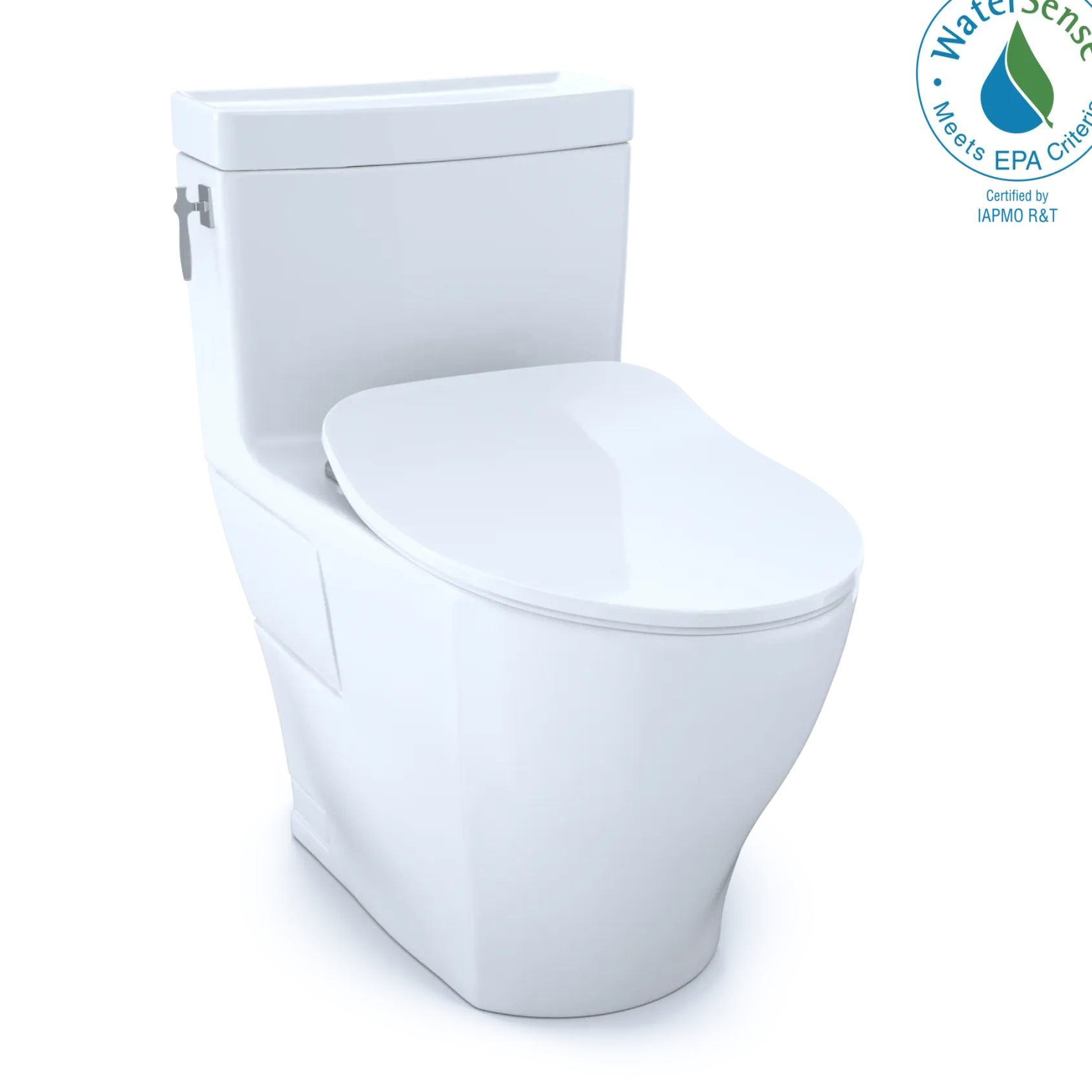 TOTO Aimes One-Piece Elongated 1.28 GPF Toilet with CEFIONTECT and SoftClose Seat, WASHLET+ Ready, Cotton White, Vitreous China, MS626234CEFG#01
