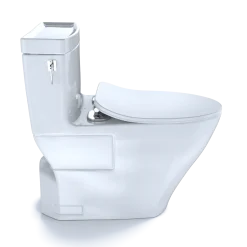 TOTO Aimes One-Piece Elongated 1.28 GPF Toilet with CEFIONTECT and SoftClose Seat, WASHLET+ Ready, Cotton White, Vitreous China, MS626234CEFG#01