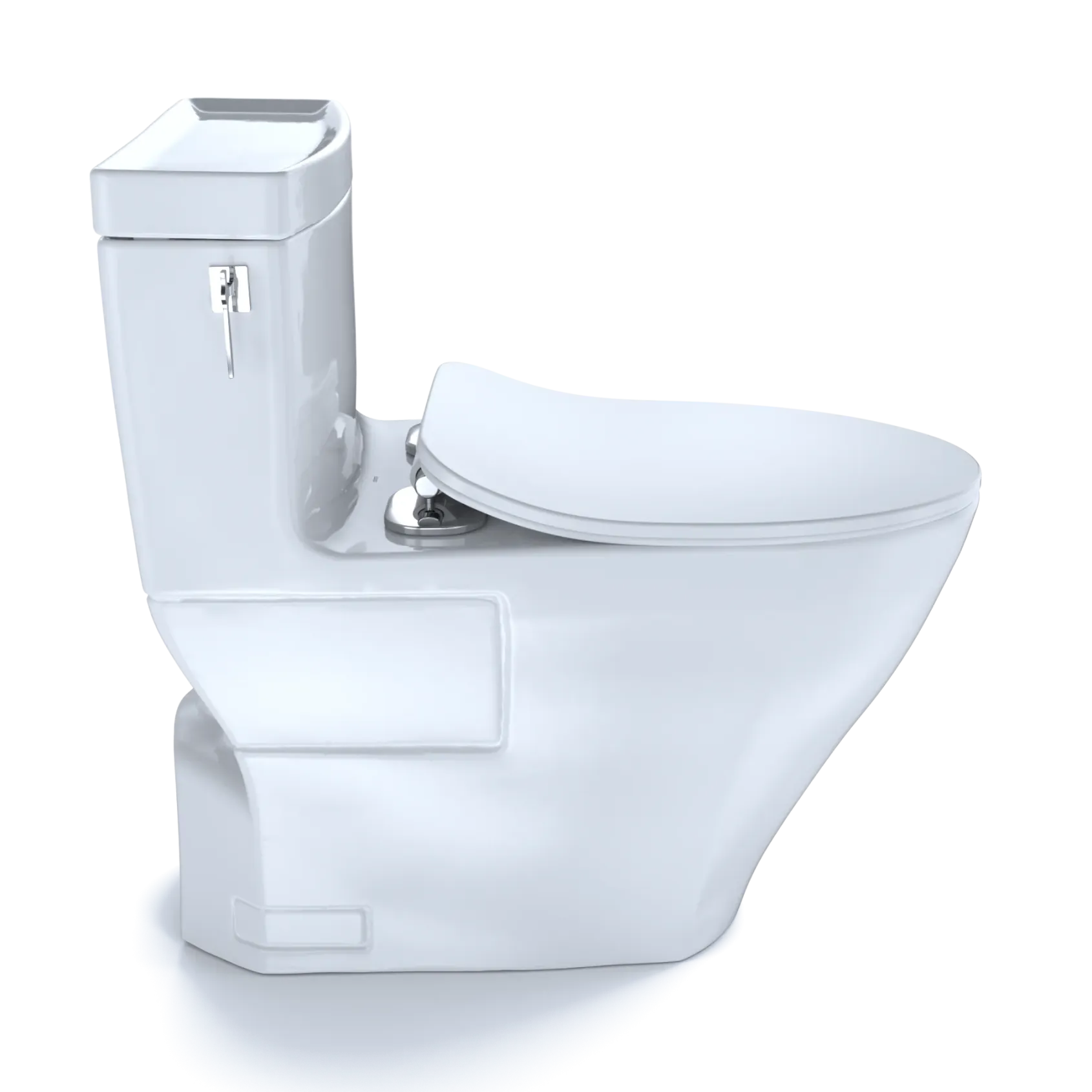 TOTO Aimes One-Piece Elongated 1.28 GPF Toilet with CEFIONTECT and SoftClose Seat, WASHLET+ Ready, Cotton White, Vitreous China, MS626234CEFG#01