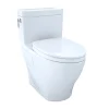 TOTO Aimes WASHLET+ One-Piece Elongated 1.28 GPF Universal Height Skirted Toilet with CEFIONTECT, Bone, Vitreous China, MS626124CEFG#03
