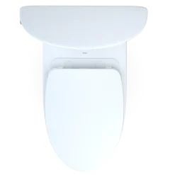 TOTO Aquia IV Arc Two-Piece Elongated Dual Flush 1.28 and 0.9 GPF Universal Height Toilet with CEFIONTECT, WASHLET+ Ready, Cotton White, Vitreous China, MS448124CEMFGN#01