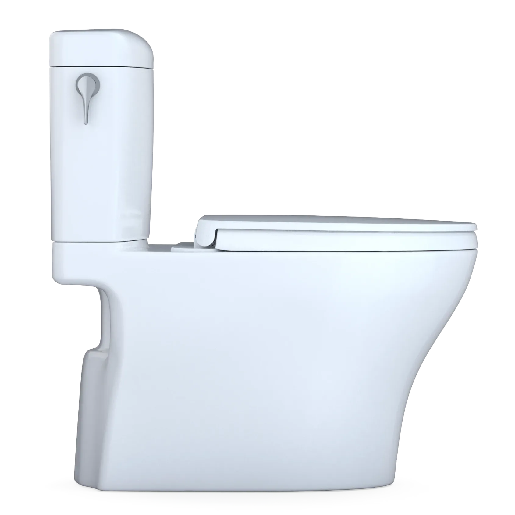 TOTO Aquia IV Cube Two-Piece Elongated Dual Flush 1.28 and 0.9 GPF Universal Height Toilet with CEFIONTECT, WASHLET+ Ready, Cotton White, Vitreous China, MS436124CEMFGN#01