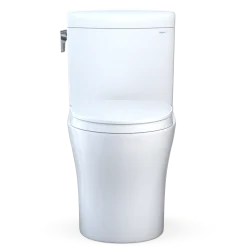 TOTO Aquia IV Cube Two-Piece Elongated Dual Flush 1.28 and 0.9 GPF Universal Height Toilet with CEFIONTECT, WASHLET+ Ready, Cotton White, Vitreous China, MS436124CEMFGN#01