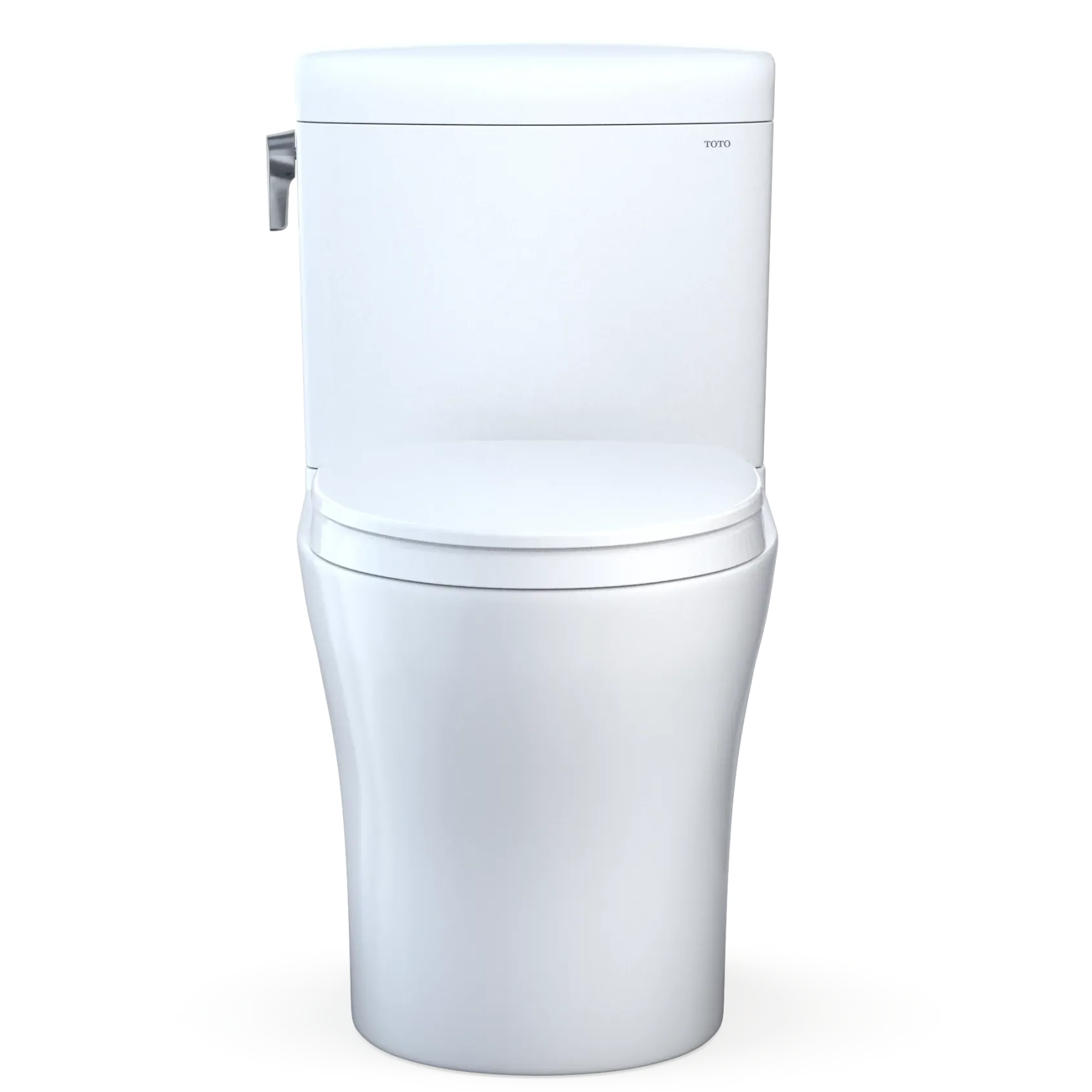 TOTO Aquia IV Cube Two-Piece Elongated Dual Flush 1.28 and 0.9 GPF Universal Height Toilet with CEFIONTECT, WASHLET+ Ready, Cotton White, Vitreous China, MS436124CEMFGN#01