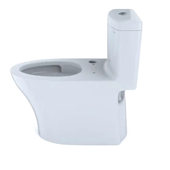 TOTO Aquia IV One-Piece Elongated Dual Flush 1.28 and 0.9 GPF WASHLET+ and Auto Flush Ready Toilet with CEFIONTECT, Cotton White, Vitreous China, CST646CEMFGNAT40#01