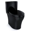TOTO Aquia IV One-Piece Elongated Dual Flush 1.28 and 0.9 GPF Universal Height, WASHLET+ Ready Toilet, Ebony- Vitreous China, MS646124CEMFN#51
