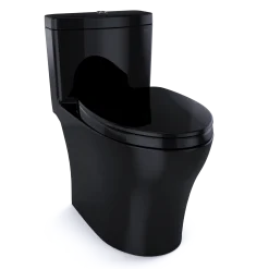 TOTO Aquia IV One-Piece Elongated Dual Flush 1.28 and 0.9 GPF Universal Height, WASHLET+ Ready Toilet, Ebony- Vitreous China, MS646124CEMFN#51