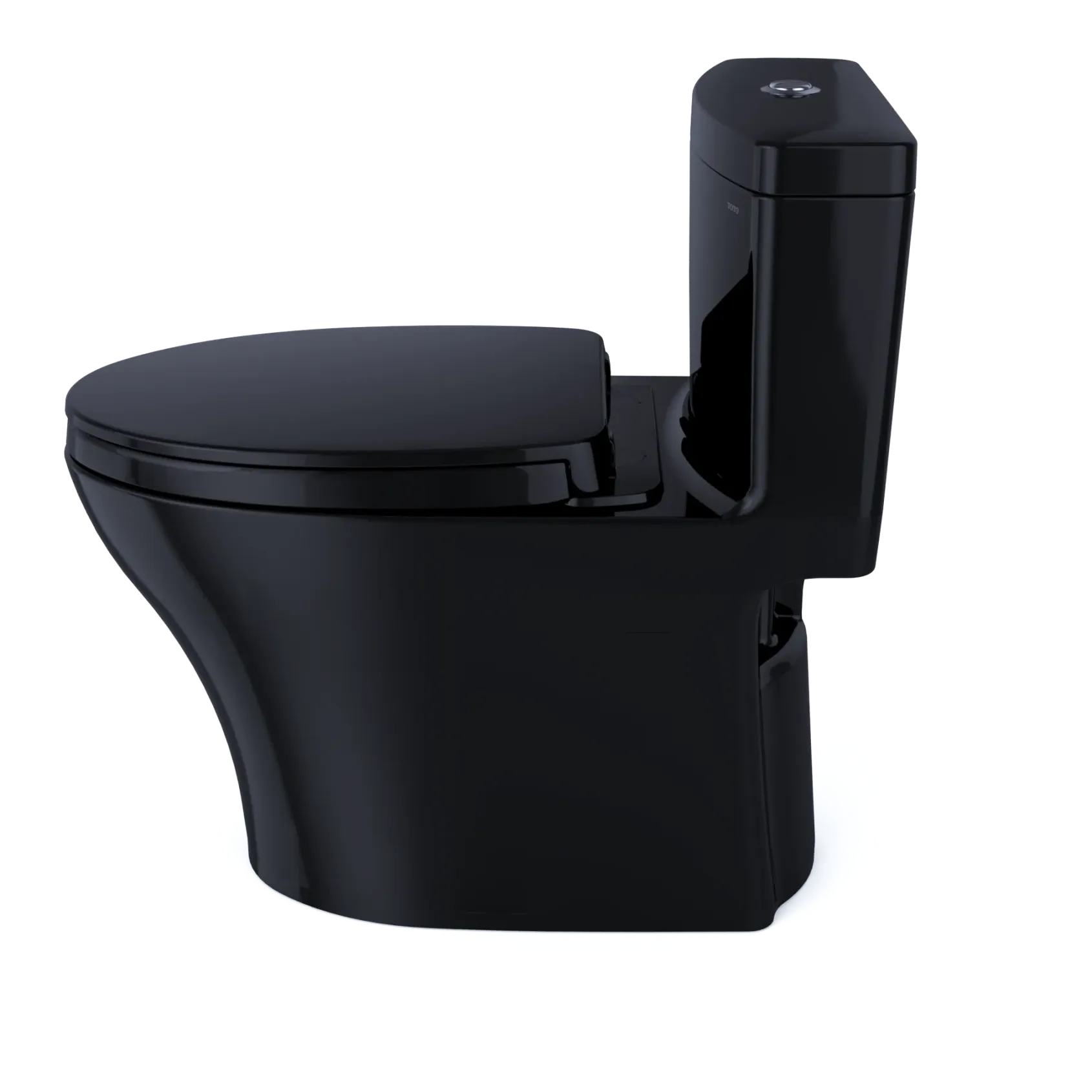 TOTO Aquia IV One-Piece Elongated Dual Flush 1.28 and 0.9 GPF Universal Height, WASHLET+ Ready Toilet, Ebony- Vitreous China, MS646124CEMFN#51