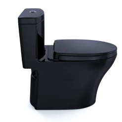 TOTO Aquia IV One-Piece Elongated Dual Flush 1.28 and 0.9 GPF Universal Height, WASHLET+ Ready Toilet, Ebony- Vitreous China, MS646124CEMFN#51