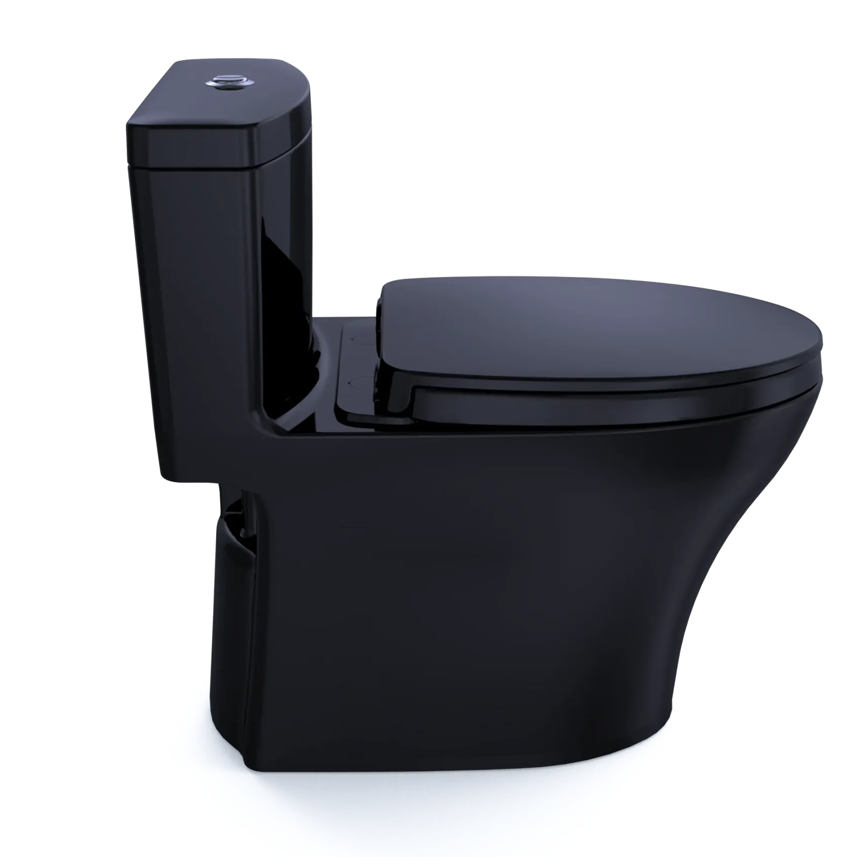 TOTO Aquia IV One-Piece Elongated Dual Flush 1.28 and 0.9 GPF Universal Height, WASHLET+ Ready Toilet, Ebony- Vitreous China, MS646124CEMFN#51