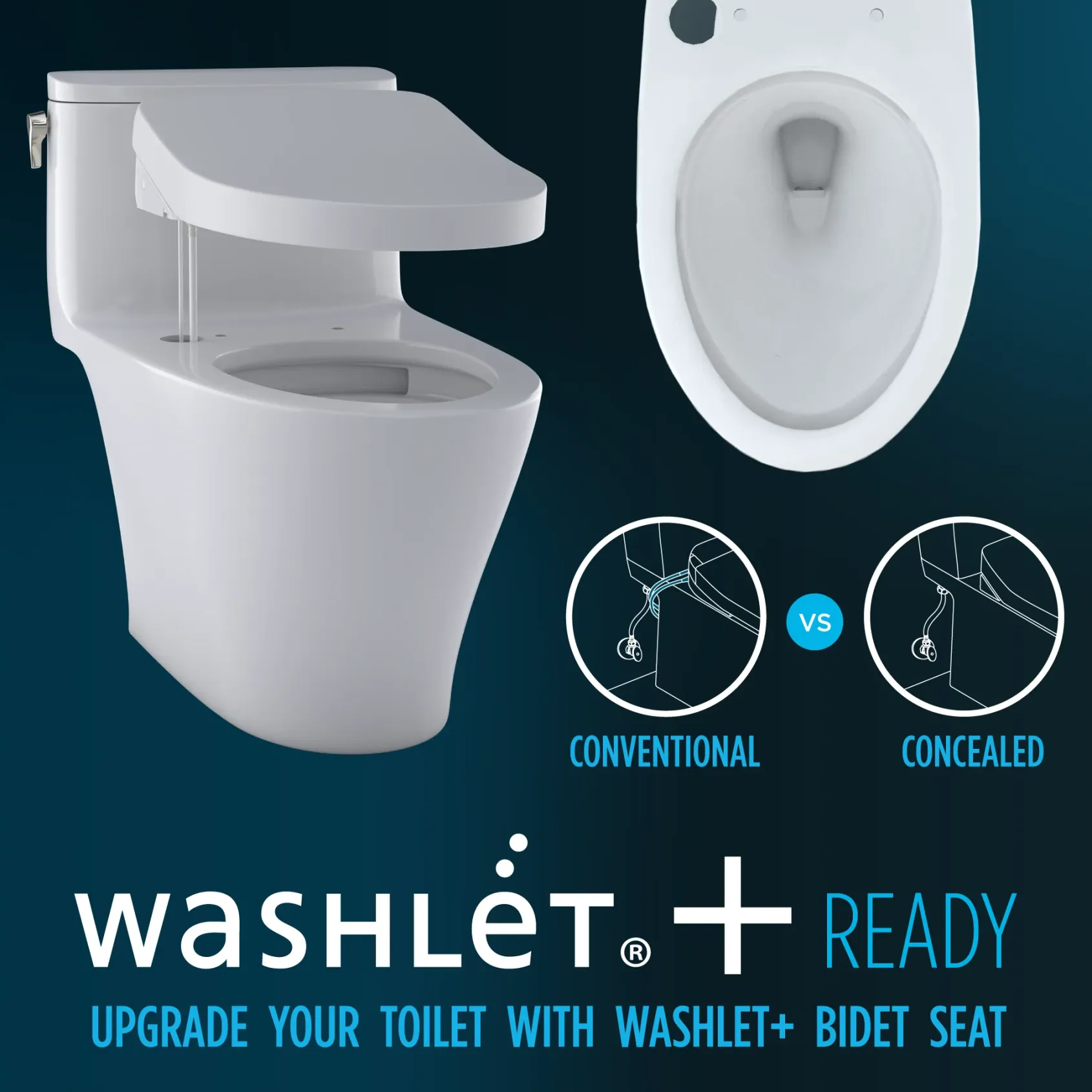 TOTO Aquia IV One-Piece Elongated Dual Flush 1.28 and 0.9 GPF Universal Height, WASHLET+ Ready Toilet, Ebony- Vitreous China, MS646124CEMFN#51