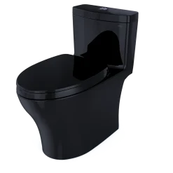 TOTO Aquia IV One-Piece Elongated Dual Flush 1.28 and 0.9 GPF Universal Height, WASHLET+ Ready Toilet, Ebony- Vitreous China, MS646124CEMFN#51
