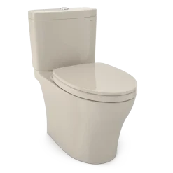 TOTO Aquia IV Two-Piece Elongated Dual Flush 1.28 and 0.9 GPF Universal Height Toilet with CEFIONTECT, WASHLET+ Ready, Bone, Vitreous China, MS446124CEMFGN#03