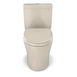 TOTO Aquia IV Two-Piece Elongated Dual Flush 1.28 and 0.9 GPF Universal Height Toilet with CEFIONTECT, WASHLET+ Ready, Bone, Vitreous China, MS446124CEMFGN#03