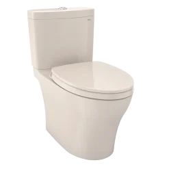 TOTO Aquia IV Two-Piece Elongated Dual Flush 1.28 and 0.9 GPF Universal Height Toilet with CEFIONTECT, WASHLET+ Ready, Sedona Beige, Vitreous China, MS446124CEMFGN#12