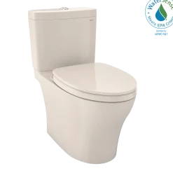 TOTO Aquia IV Two-Piece Elongated Dual Flush 1.28 and 0.9 GPF Universal Height Toilet with CEFIONTECT, WASHLET+ Ready, Sedona Beige, Vitreous China, MS446124CEMFGN#12