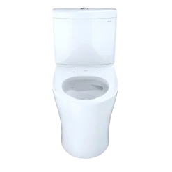 TOTO Aquia IV Two-Piece Elongated Dual Flush 1.28 and 0.9 GPF Skirted Toilet with CEFIONTECT, Cotton White, Vitreous China, CST446CEMGN#01