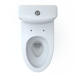 TOTO Aquia IV Two-Piece Elongated Dual Flush 1.28 and 0.9 GPF Skirted Toilet with CEFIONTECT, Cotton White, Vitreous China, CST446CEMGN#01