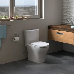 TOTO Aquia IV Two-Piece Elongated Dual Flush 1.28 and 0.9 GPF Skirted Toilet with CEFIONTECT, Cotton White, Vitreous China, CST446CEMGN#01
