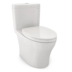 TOTO Aquia IV Two-Piece Elongated Dual Flush 1.28 and 0.9 GPF Universal Height Toilet with CEFIONTECT, WASHLET+ Ready, Colonial White, Vitreous China, MS446124CEMFGN#11