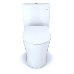 TOTO Aquia IV Two-Piece Elongated Dual Flush 1.28 and 0.9 GPF Toilet with CEFIONTECT and SoftClose Seat, WASHLET+ Ready, Cotton White, Vitreous China, MS446234CEMFGN#01