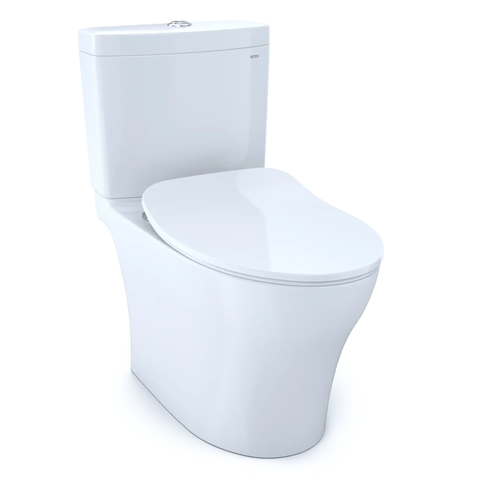 TOTO Aquia IV Two-Piece Elongated Dual Flush 1.28 and 0.9 GPF Toilet with CEFIONTECT and SoftClose Seat, WASHLET+ Ready, Cotton White, Vitreous China, MS446234CEMFGN#01