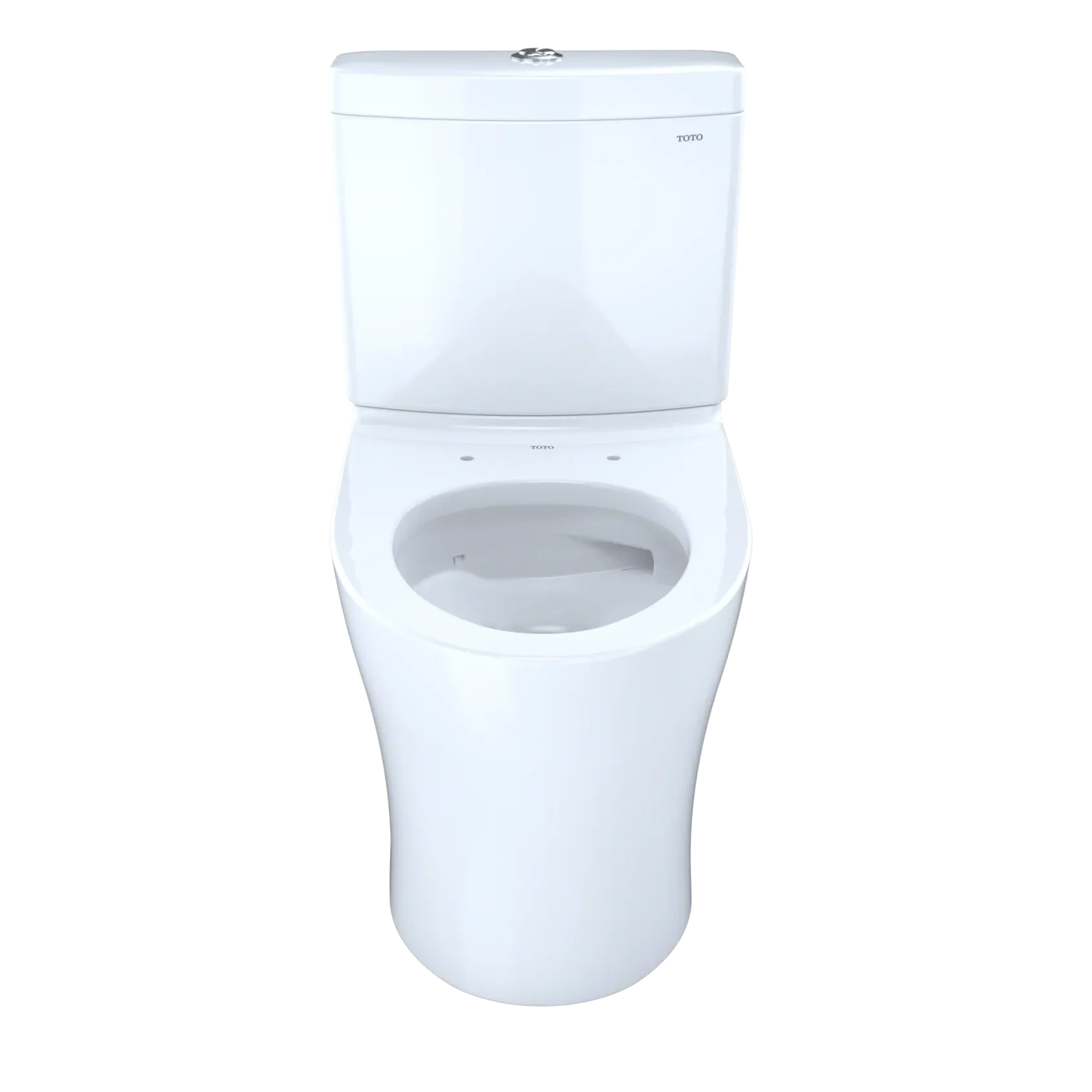 TOTO Aquia IV Two-Piece Elongated Dual Flush 1.28 and 0.9 GPF Toilet with CEFIONTECT, Cotton White, Vitreous China, CST446CEMFGN#01