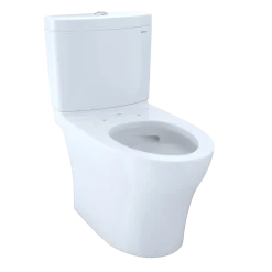TOTO Aquia IV Two-Piece Elongated Dual Flush 1.28 and 0.9 GPF Toilet with CEFIONTECT, Cotton White, Vitreous China, CST446CEMFGN#01