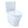 TOTO Aquia IV WASHLET+ Two-Piece Elongated Dual Flush 1.28 and 0.9 GPF Toilet with CEFIONTECT, Cotton White, Vitreous China, MS446124CEMGN#01