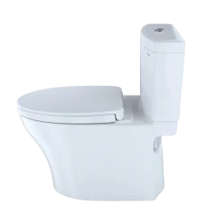 TOTO Aquia IV WASHLET+ Two-Piece Elongated Dual Flush 1.28 and 0.9 GPF Toilet with CEFIONTECT, Cotton White, Vitreous China, MS446124CEMGN#01