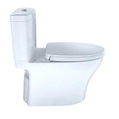TOTO Aquia IV WASHLET+ Two-Piece Elongated Dual Flush 1.28 and 0.9 GPF Toilet with CEFIONTECT, Cotton White, Vitreous China, MS446124CEMGN#01