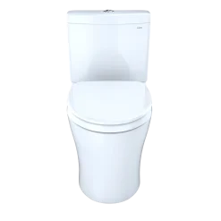 TOTO Aquia IV WASHLET+ Two-Piece Elongated Dual Flush 1.28 and 0.9 GPF Toilet with CEFIONTECT, Cotton White, Vitreous China, MS446124CEMGN#01