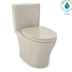 TOTO Aquia IV WASHLET+ Two-Piece Elongated Dual Flush 1.28 and 0.9 GPF Toilet with CEFIONTECT, Bone, Vitreous China, MS446124CEMGN#03