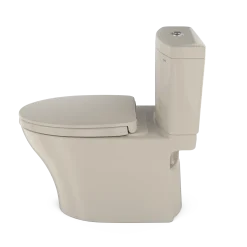 TOTO Aquia IV WASHLET+ Two-Piece Elongated Dual Flush 1.28 and 0.9 GPF Toilet with CEFIONTECT, Bone, Vitreous China, MS446124CEMGN#03
